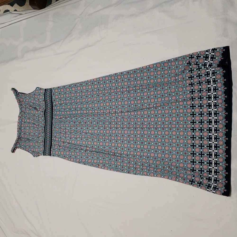 Size L maxi blue and red dress